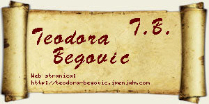 Teodora Begović vizit kartica